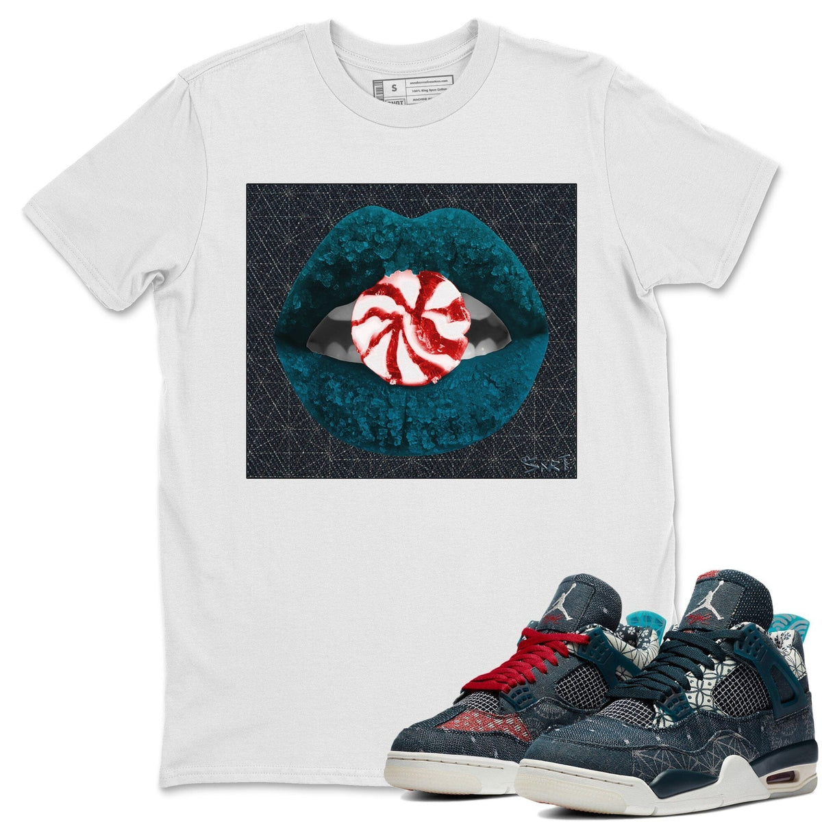Jordan 4 Deep Ocean Shirt To Match Jordans Lips Candy Sneaker Tees Jordan 4 Deep Ocean Drip Gear Zone Sneaker Matching Clothing Unisex Shirts