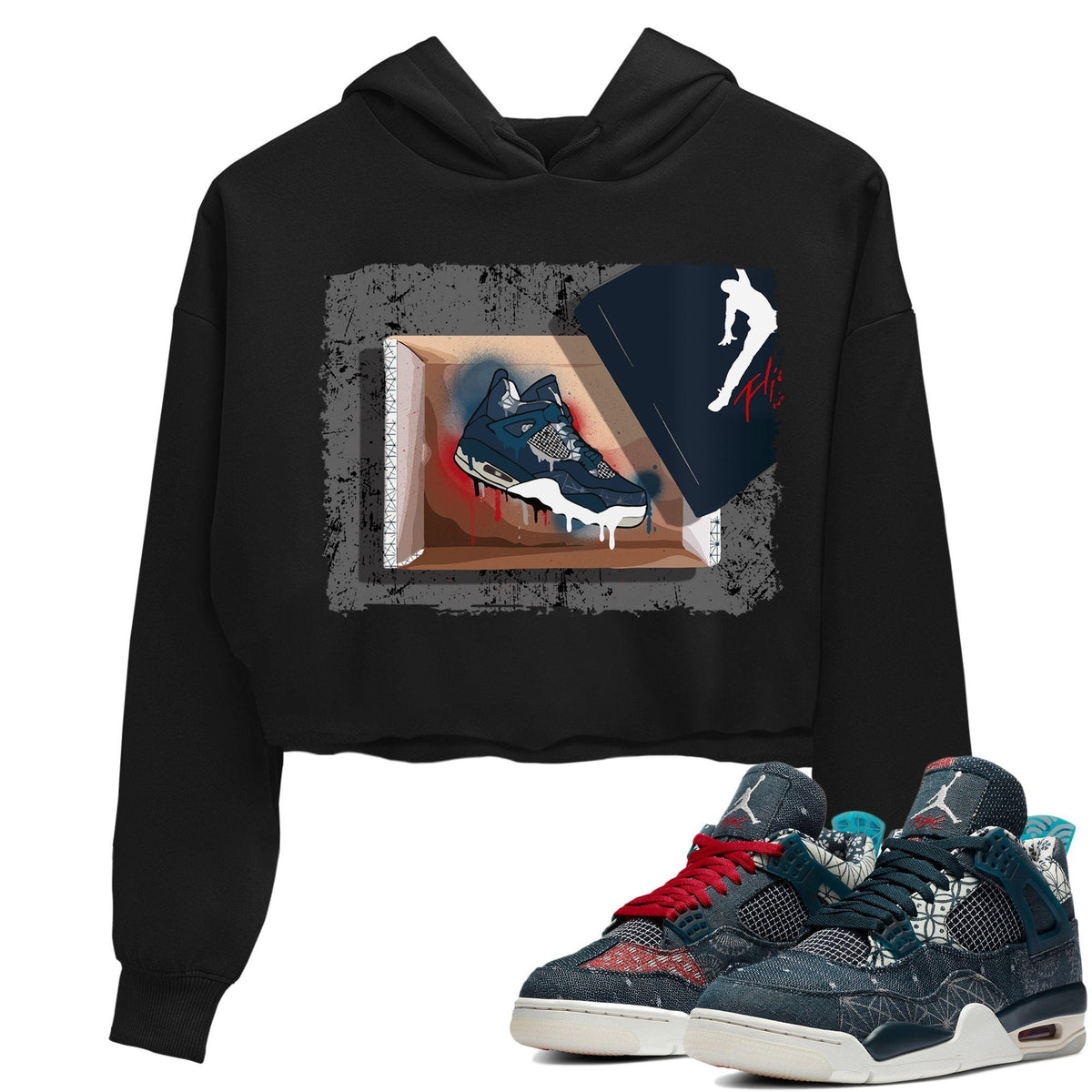 Jordan 4 Deep Ocean Sneaker Matching T-Shirt New Kicks Sneaker Tees Jordan 4 Deep Ocean Sneaker Release Tees Women's Shirts