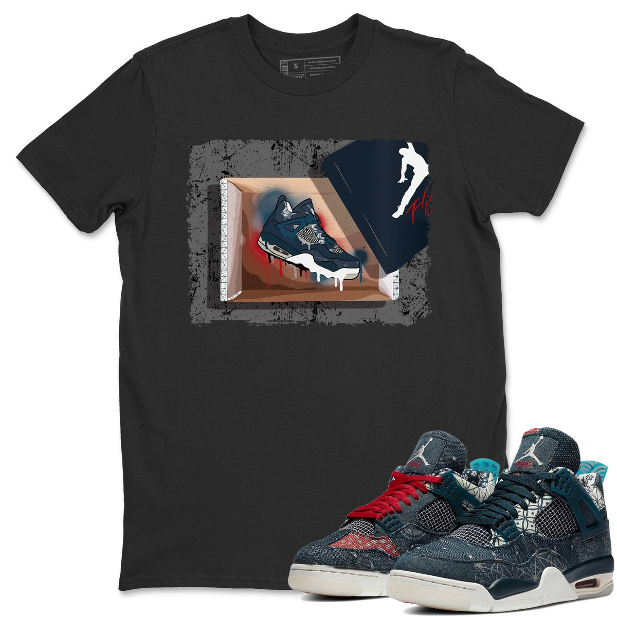 Jordan 4 Deep Ocean Shirt To Match Jordans New Kicks Sneaker Tees Jordan 4 Deep Ocean Drip Gear Zone Sneaker Matching Clothing Unisex Shirts