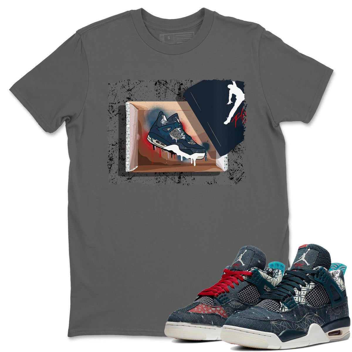 Jordan 4 Deep Ocean Shirt To Match Jordans New Kicks Sneaker Tees Jordan 4 Deep Ocean Drip Gear Zone Sneaker Matching Clothing Unisex Shirts