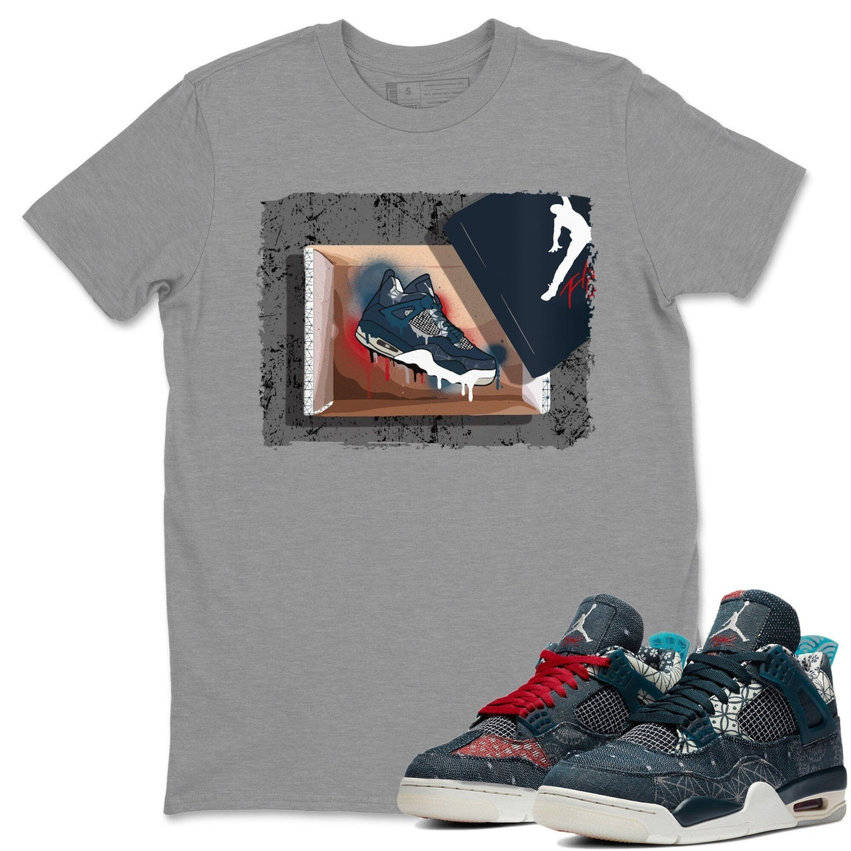 Jordan 4 Deep Ocean Shirt To Match Jordans New Kicks Sneaker Tees Jordan 4 Deep Ocean Drip Gear Zone Sneaker Matching Clothing Unisex Shirts