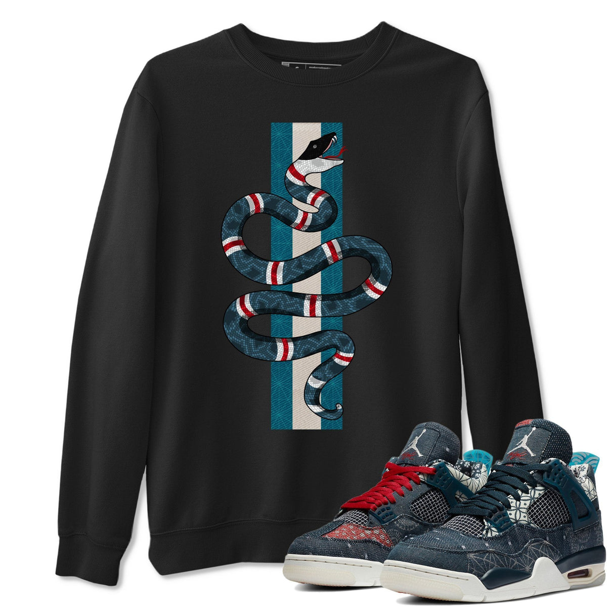 Jordan 4 Deep Ocean Shirt To Match Jordans Snake Sneaker Tees Jordan 4 Deep Ocean Drip Gear Zone Sneaker Matching Clothing Unisex Shirts