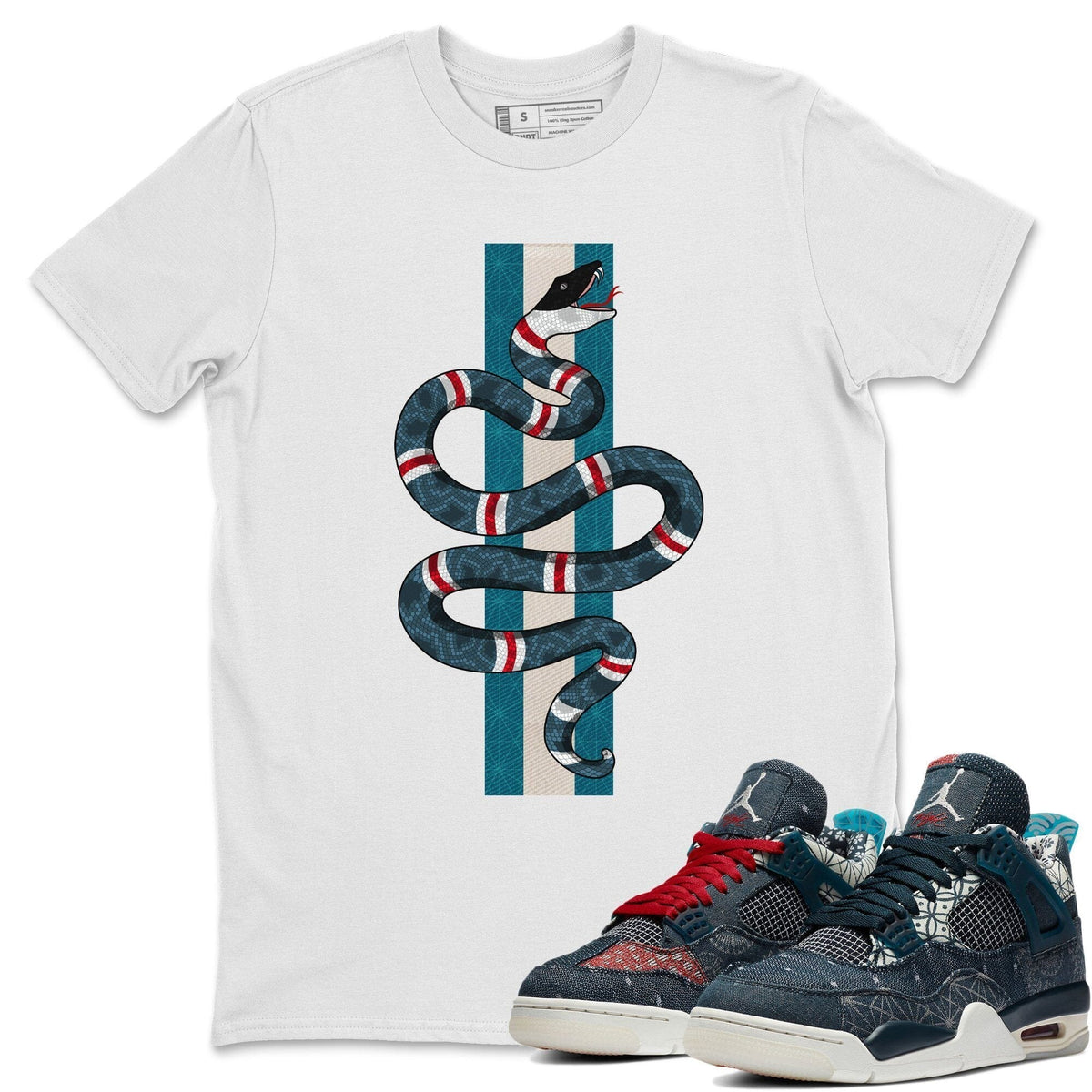 Jordan 4 Deep Ocean Shirt To Match Jordans Snake Sneaker Tees Jordan 4 Deep Ocean Drip Gear Zone Sneaker Matching Clothing Unisex Shirts