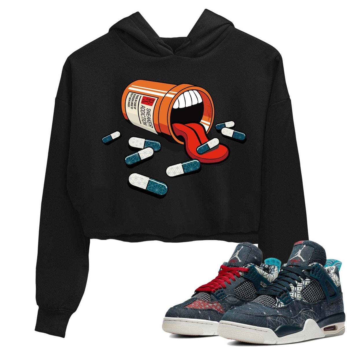 Jordan 4 Deep Ocean Sneaker Matching T-Shirt Sneaker Addiction Sneaker Tees Jordan 4 Deep Ocean Sneaker Release Tees Women's Shirts