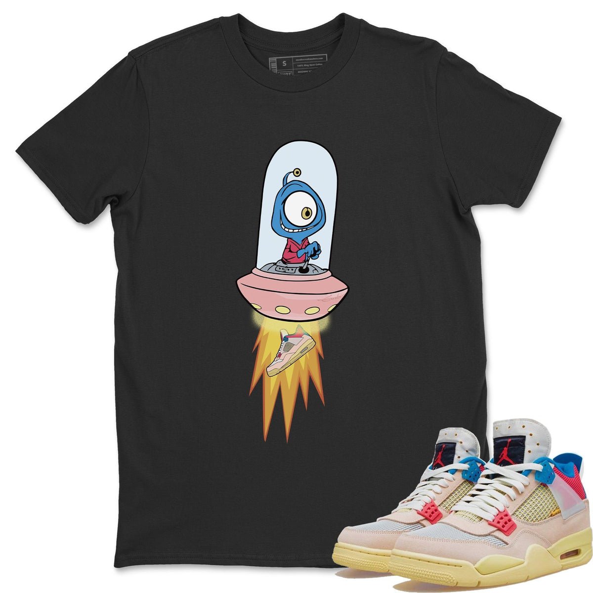 Jordan 4 Union Guava Ice Sneaker Matching T-Shirt Alien Sneaker Tees Jordan 4 Union Guava Ice Sneaker Release Tees Crew Neck Tees