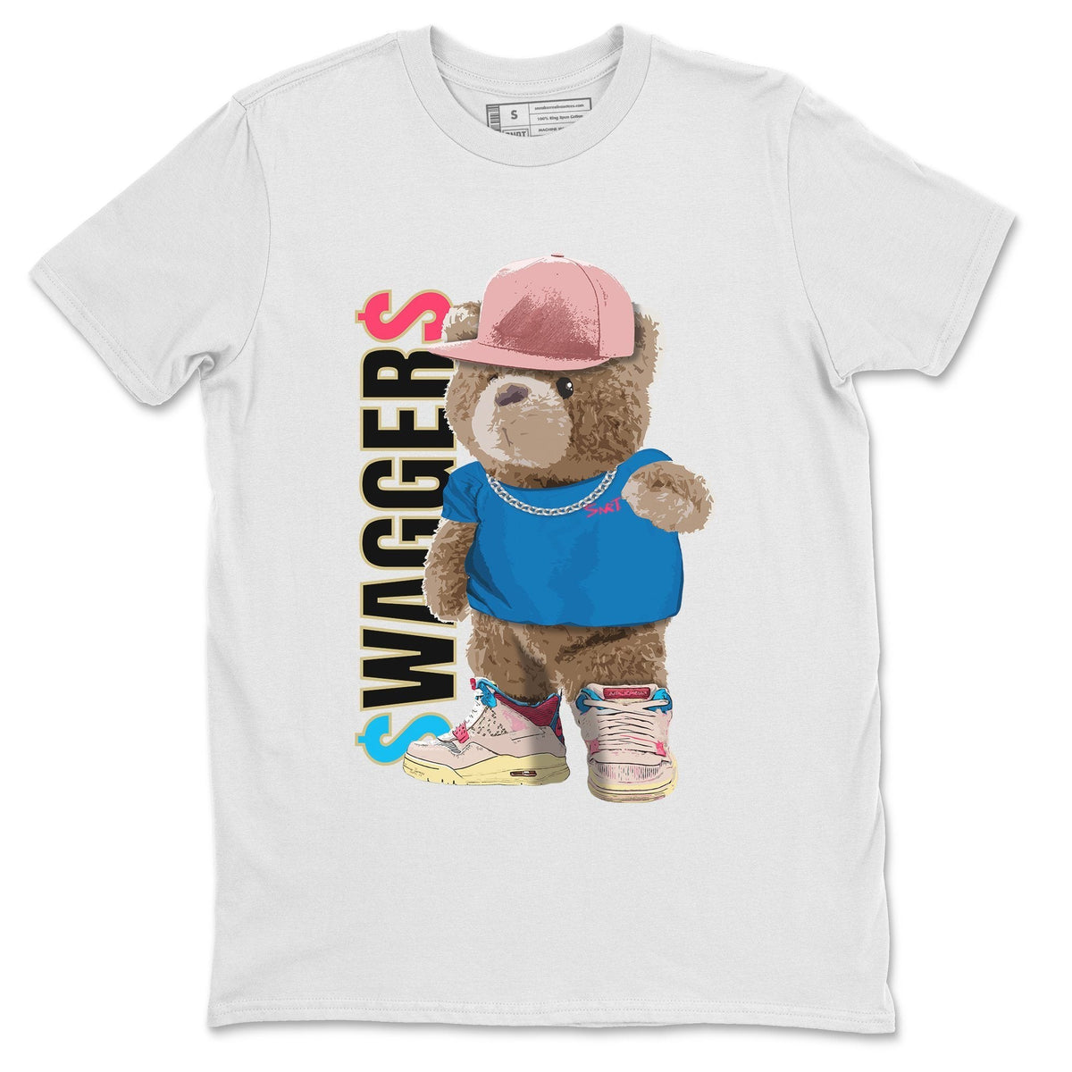 Jordan 4 Union Guava Ice Sneaker Matching T-Shirt Bear Swaggers Sneaker Tees Jordan 4 Union Guava Ice Sneaker Release Tees Crew Neck Tees