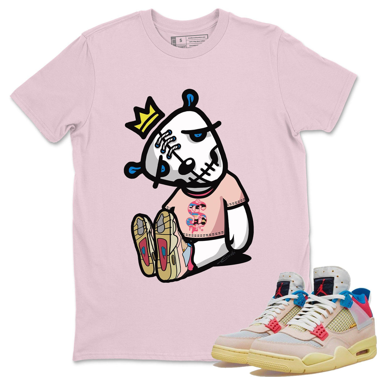 Jordan 4 Union Guava Ice Sneaker Matching T-Shirt Dead Dolls Sneaker Tees Jordan 4 Union Guava Ice Sneaker Release Tees Crew Neck Tees