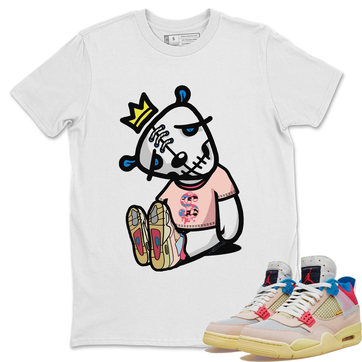 Jordan 4 Union Guava Ice Sneaker Matching T-Shirt Dead Dolls Sneaker Tees Jordan 4 Union Guava Ice Sneaker Release Tees Crew Neck Tees