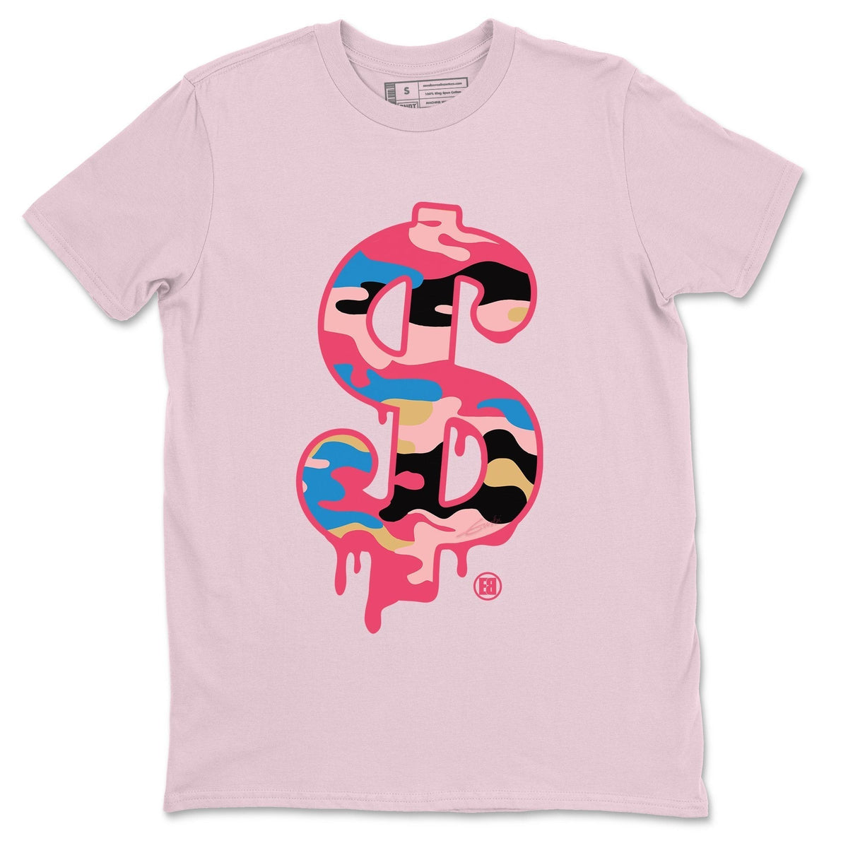 Jordan 4 Union Guava Ice Sneaker Matching T-Shirt Dollar Camo Sneaker Tees Jordan 4 Union Guava Ice Sneaker Release Tees Crew Neck Tees