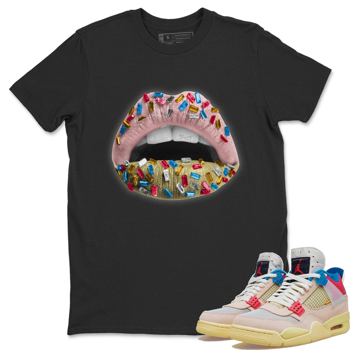 Jordan 4 Union Guava Ice Sneaker Matching T-Shirt Lips Jewel Sneaker Tees Jordan 4 Union Guava Ice Sneaker Release Tees Crew Neck Tees