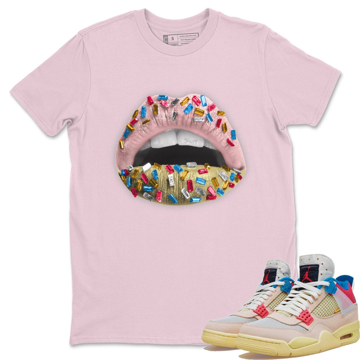 Jordan 4 Union Guava Ice Sneaker Matching T-Shirt Lips Jewel Sneaker Tees Jordan 4 Union Guava Ice Sneaker Release Tees Crew Neck Tees