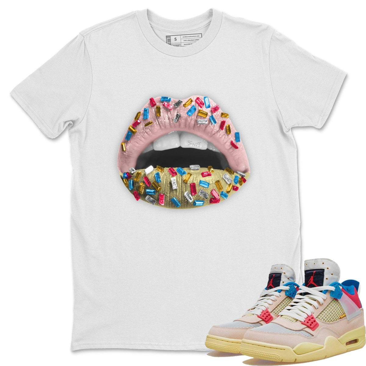 Jordan 4 Union Guava Ice Sneaker Matching T-Shirt Lips Jewel Sneaker Tees Jordan 4 Union Guava Ice Sneaker Release Tees Crew Neck Tees