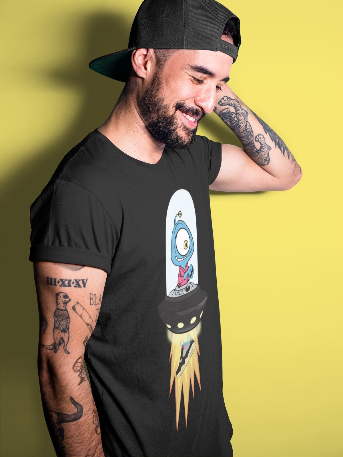 Jordan 4 Union Off Noir Sneaker Matching T-Shirt Alien Sneaker Tees Jordan 4 Union Off Noir Sneaker Release Tees Crew Neck Tees