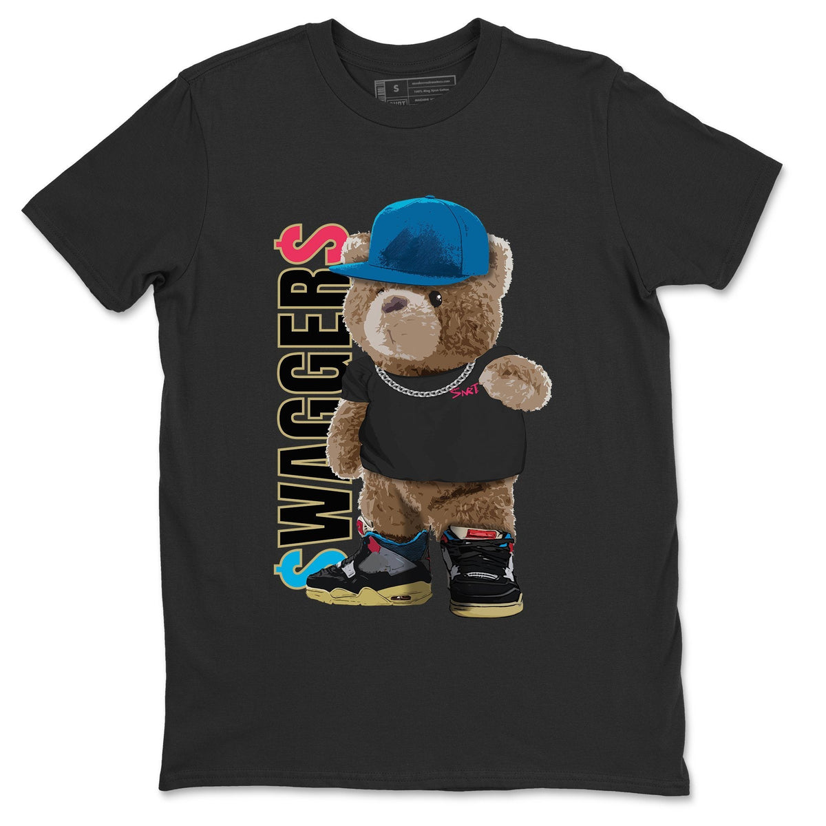 Jordan 4 Union Off Noir Sneaker Matching T-Shirt Bear Swaggers Sneaker Tees Jordan 4 Union Off Noir Sneaker Release Tees Crew Neck Tees