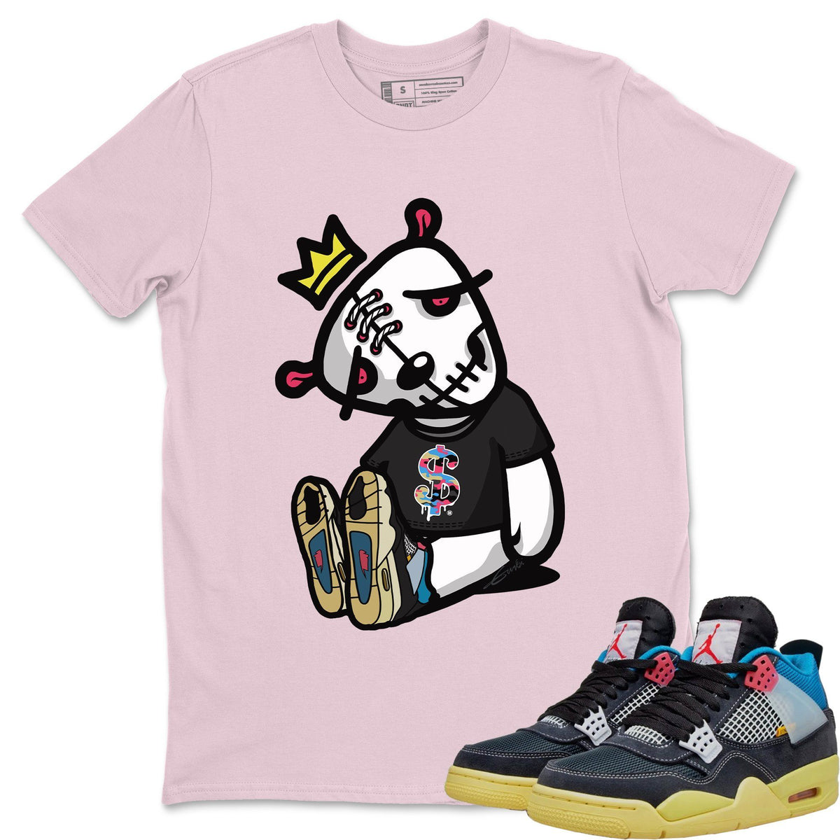 Jordan 4 Union Off Noir Sneaker Matching T-Shirt Dead Dolls Sneaker Tees Jordan 4 Union Off Noir Sneaker Release Tees Crew Neck Tees
