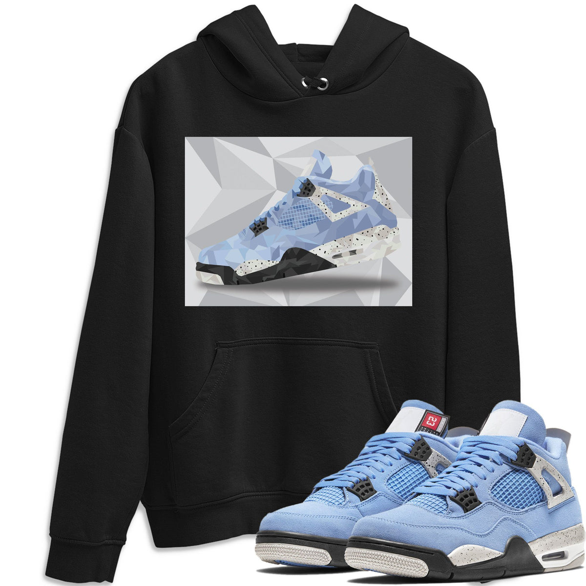 Jordan 4 University Blue Shirt To Match Jordans Shoe Polygon Sneaker Tees Jordan 4 University Blue Drip Gear Zone Sneaker Matching Clothing Unisex Shirts