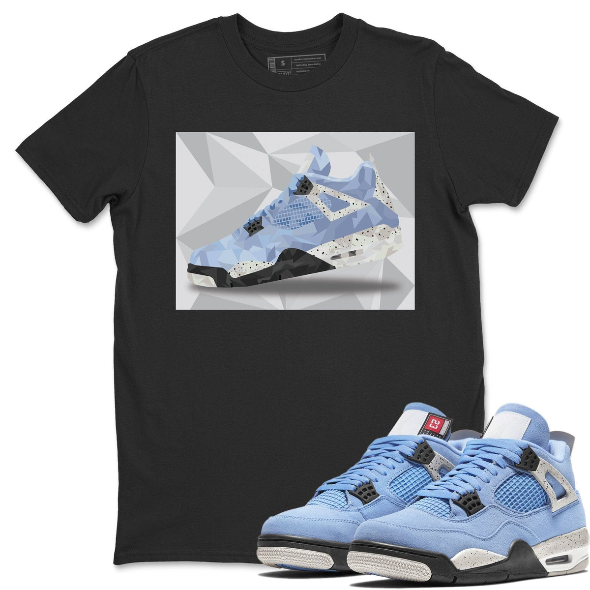 Jordan 4 University Blue Shirt To Match Jordans Shoe Polygon Sneaker Tees Jordan 4 University Blue Drip Gear Zone Sneaker Matching Clothing Unisex Shirts