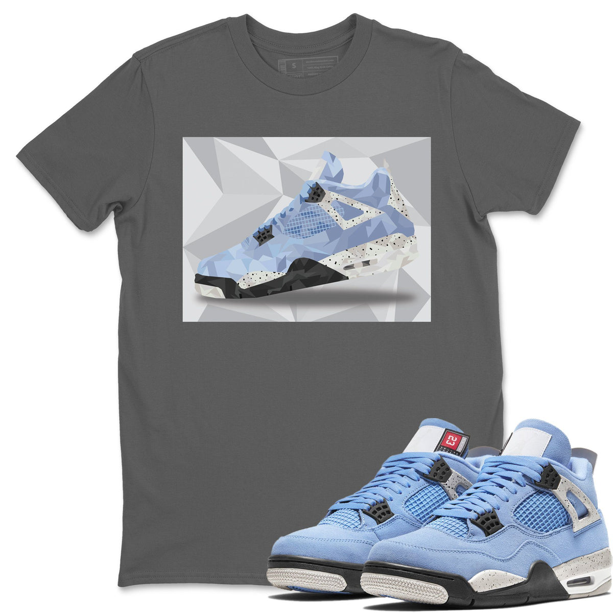 Jordan 4 University Blue Shirt To Match Jordans Shoe Polygon Sneaker Tees Jordan 4 University Blue Drip Gear Zone Sneaker Matching Clothing Unisex Shirts