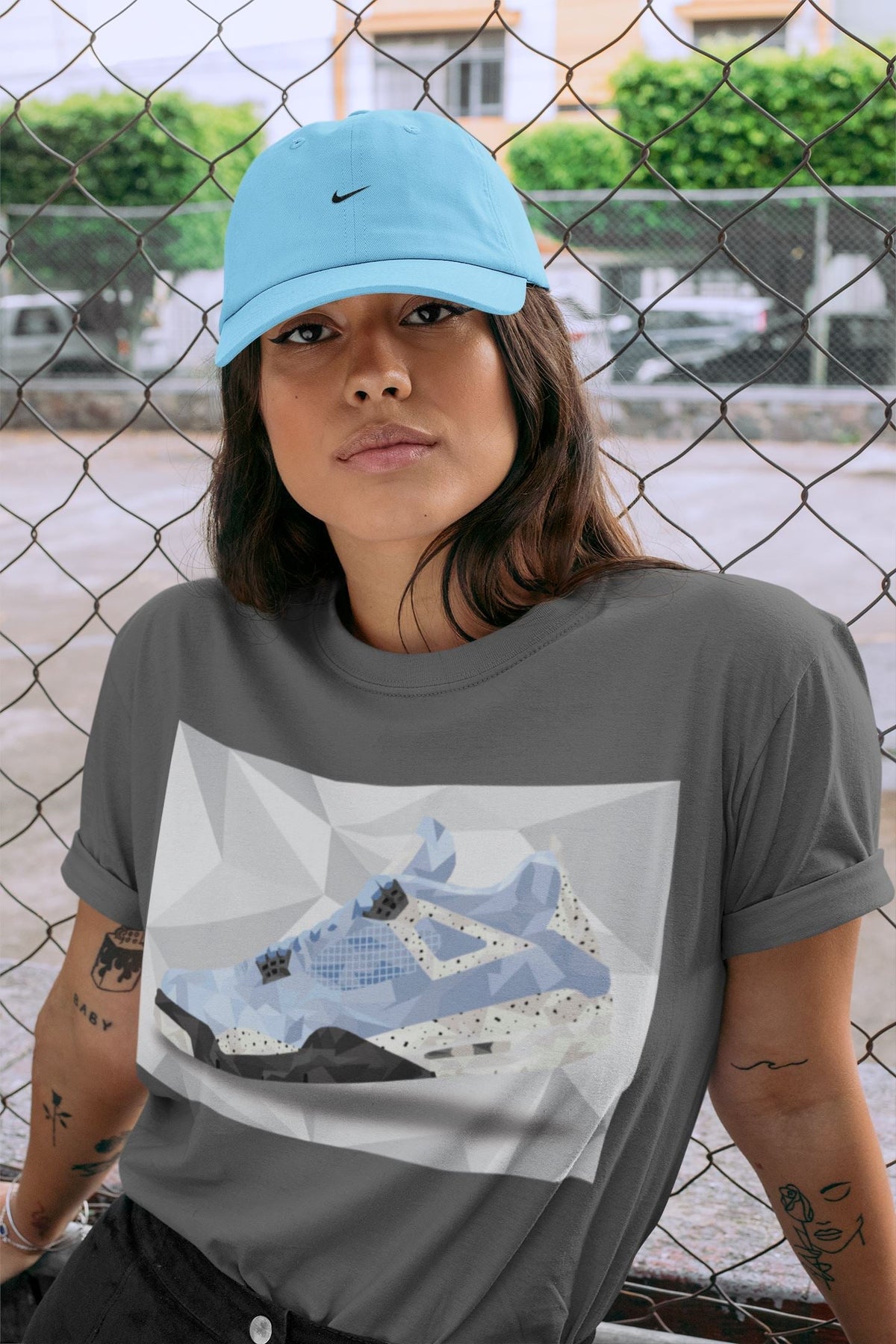 Jordan 4 University Blue Shirt To Match Jordans Shoe Polygon Sneaker Tees Jordan 4 University Blue Drip Gear Zone Sneaker Matching Clothing Unisex Shirts