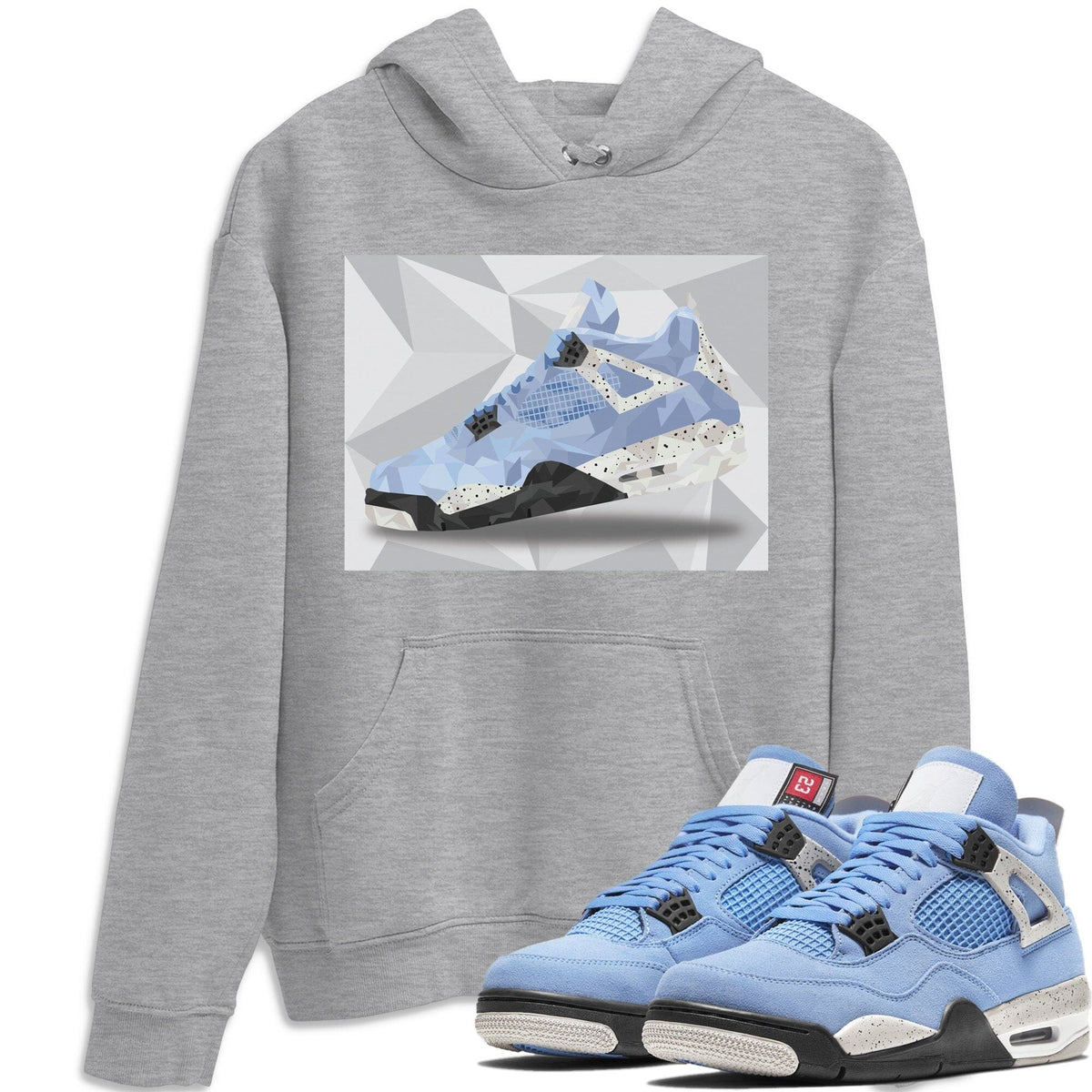 Jordan 4 University Blue Shirt To Match Jordans Shoe Polygon Sneaker Tees Jordan 4 University Blue Drip Gear Zone Sneaker Matching Clothing Unisex Shirts