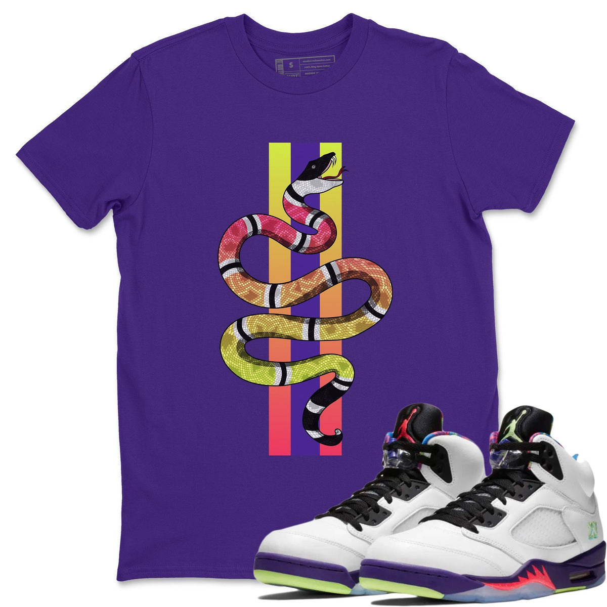 Jordan 5 Ghost Green Sneaker Matching T-Shirt Snake Sneaker Tees Jordan 5 Ghost Green Sneaker Release Tees Crew Neck Tees