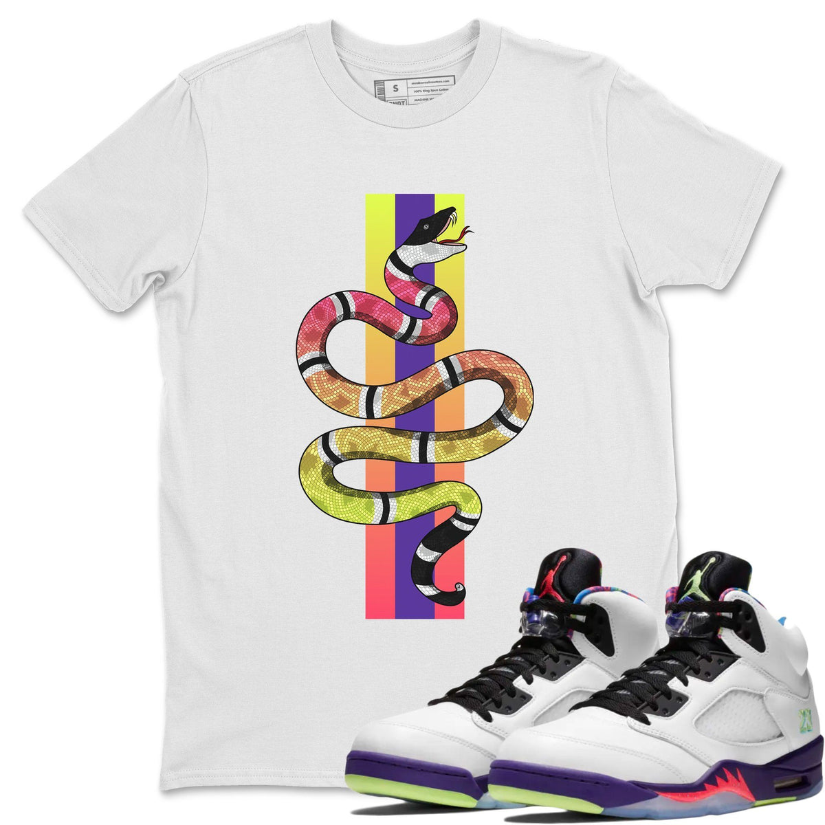 Jordan 5 Ghost Green Sneaker Matching T-Shirt Snake Sneaker Tees Jordan 5 Ghost Green Sneaker Release Tees Crew Neck Tees