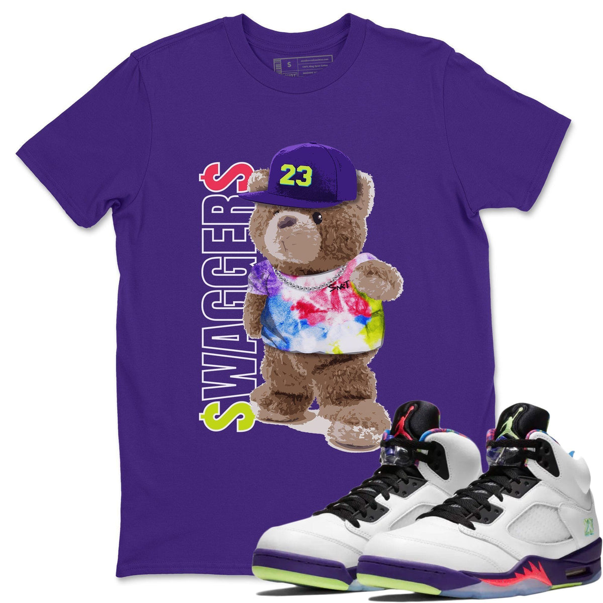 Jordan 5 Ghost Green Sneaker Matching T-Shirt Bear Swaggers Sneaker Tees Jordan 5 Ghost Green Sneaker Release Tees Crew Neck Tees