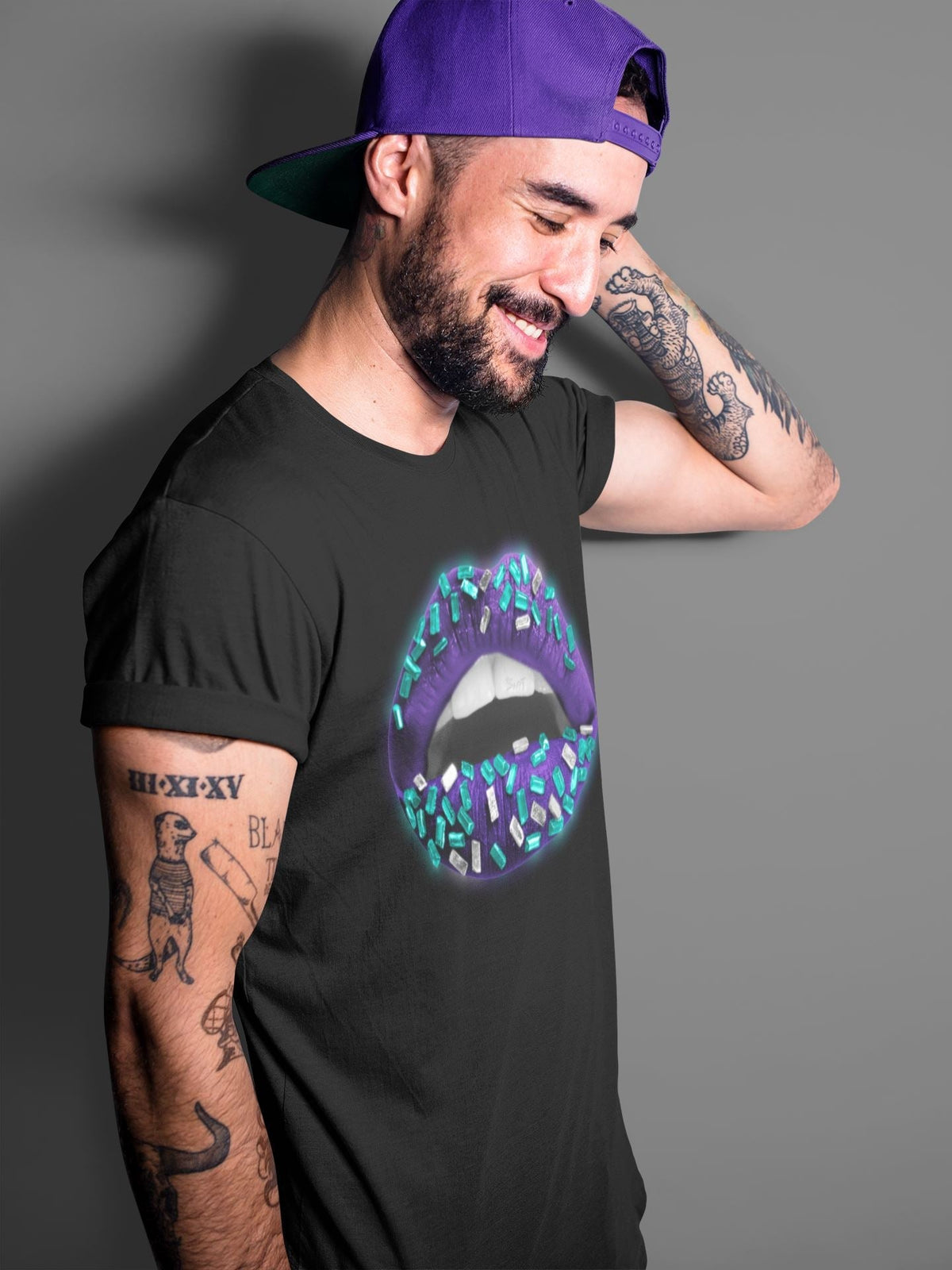 Jordan 5 Purple Grape Sneaker Matching T-Shirt Lips Jewel Sneaker Tees Jordan 5 Purple Grape Sneaker Release Tees Crew Neck Tees