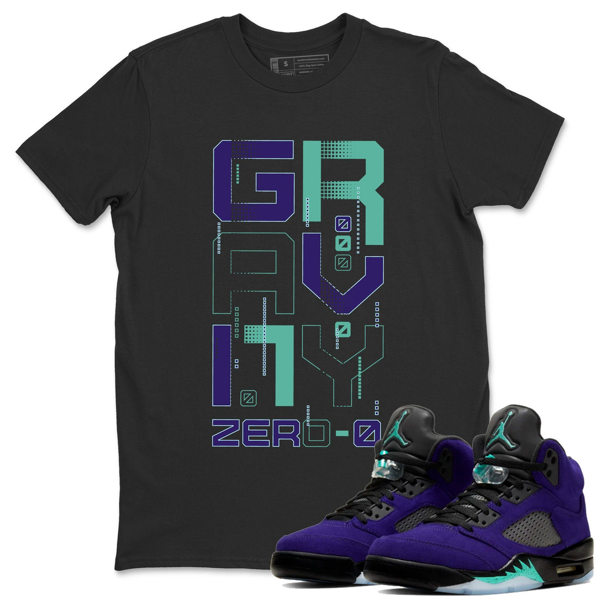 Jordan 5 Purple Grape Sneaker Matching T-Shirt Zero Gravity Sneaker Tees Jordan 5 Purple Grape Sneaker Release Tees Crew Neck Tees