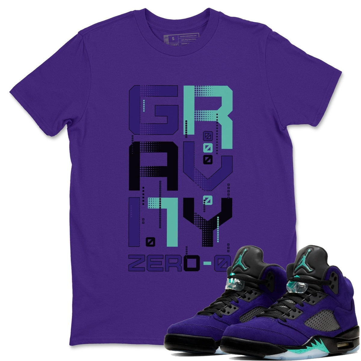 Jordan 5 Purple Grape Sneaker Matching T-Shirt Zero Gravity Sneaker Tees Jordan 5 Purple Grape Sneaker Release Tees Crew Neck Tees