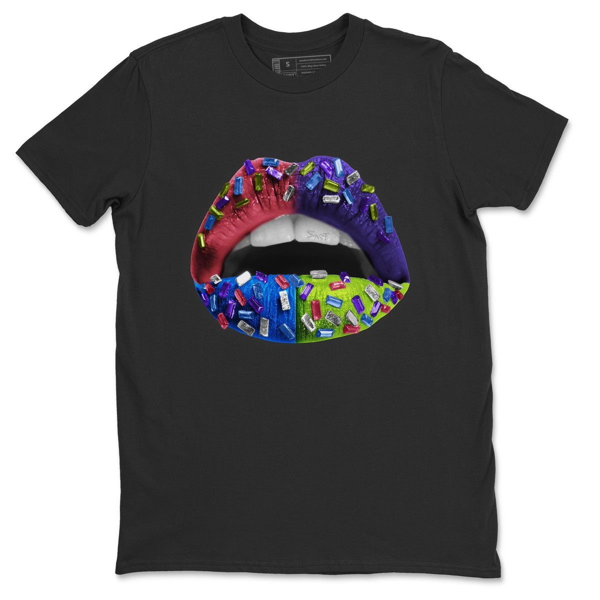 Jordan 5 Ghost Green Sneaker Matching T-Shirt Lips Jewel Sneaker Tees Jordan 5 Ghost Green Sneaker Release Tees Crew Neck Tees