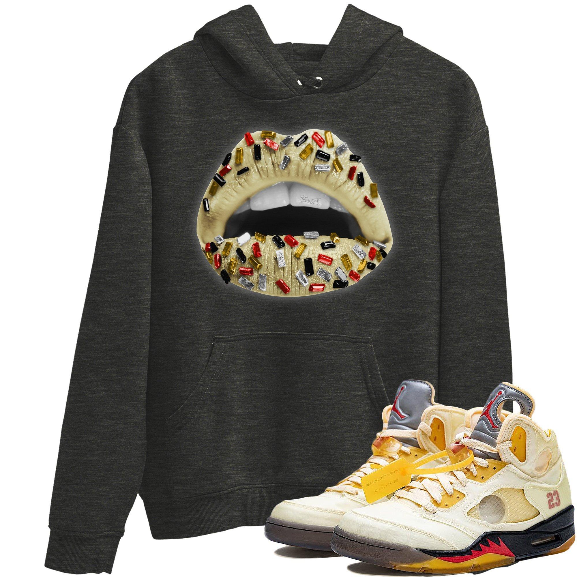 Jordan 5 OFF-WHITE Sail Shirt To Match Jordans Lips Jewel Sneaker Tees Jordan 5 OFF-WHITE Sail Drip Gear Zone Sneaker Matching Clothing Unisex Shirts