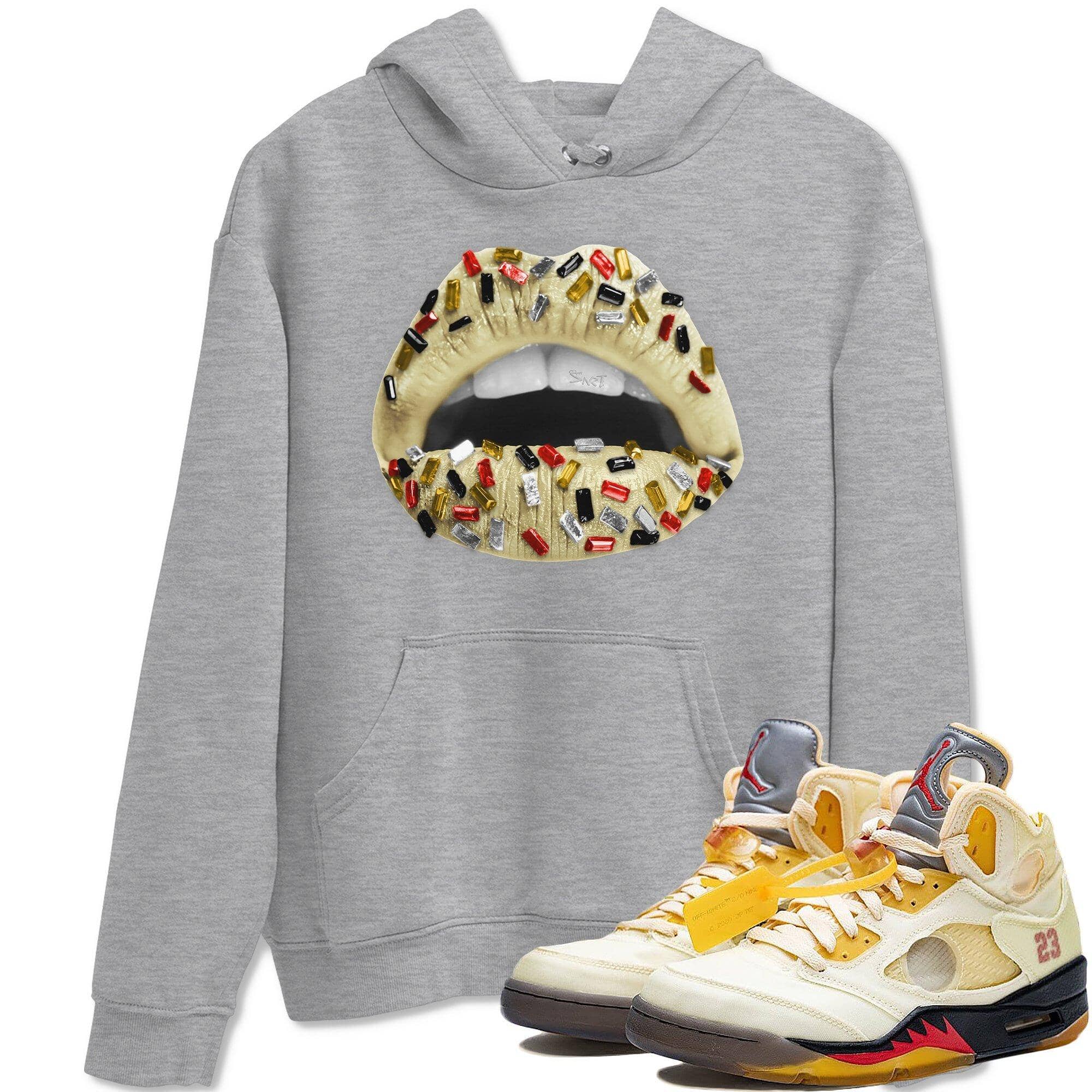 Jordan 5 OFF-WHITE Sail Shirt To Match Jordans Lips Jewel Sneaker Tees Jordan 5 OFF-WHITE Sail Drip Gear Zone Sneaker Matching Clothing Unisex Shirts