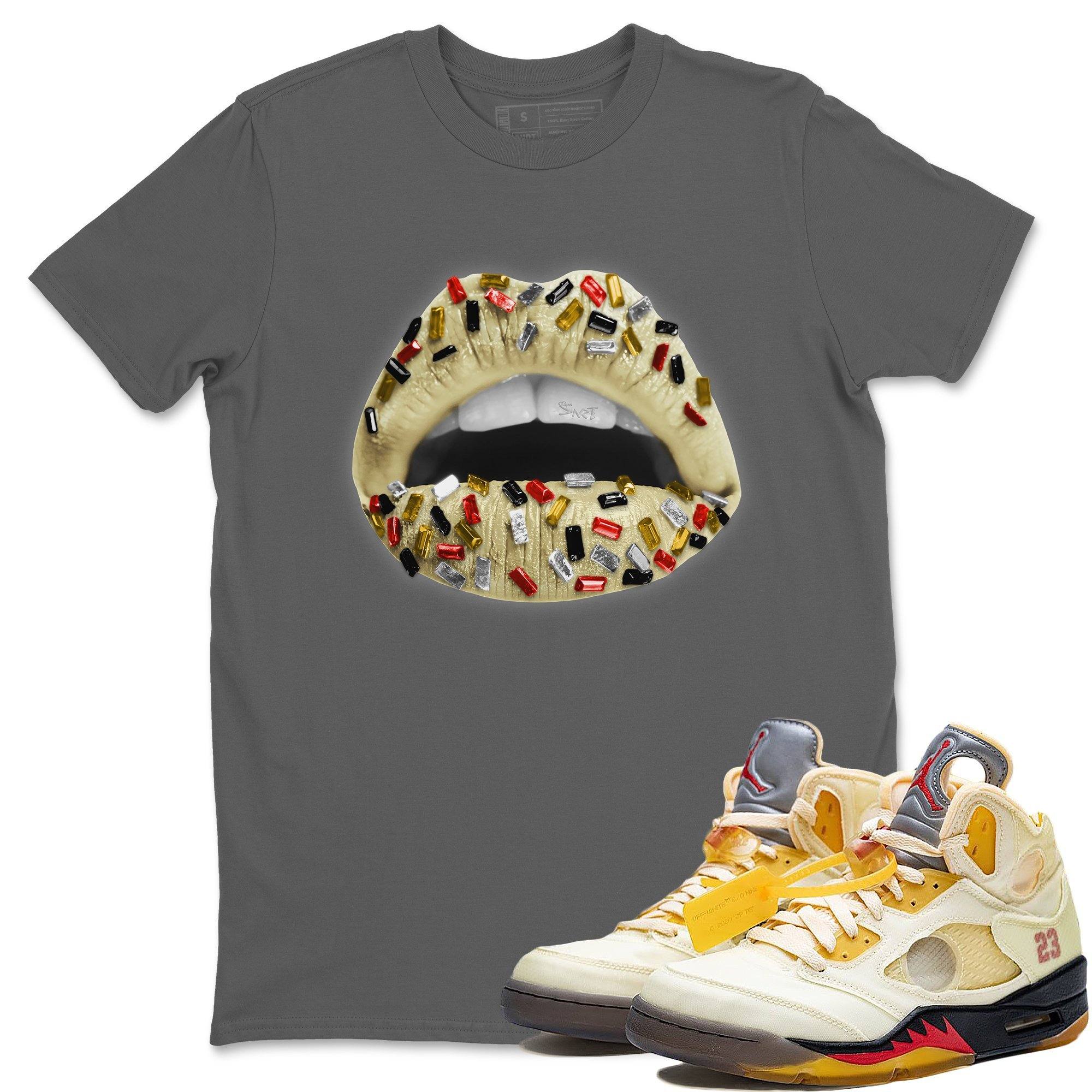 Jordan 5 OFF-WHITE Sail Shirt To Match Jordans Lips Jewel Sneaker Tees Jordan 5 OFF-WHITE Sail Drip Gear Zone Sneaker Matching Clothing Unisex Shirts