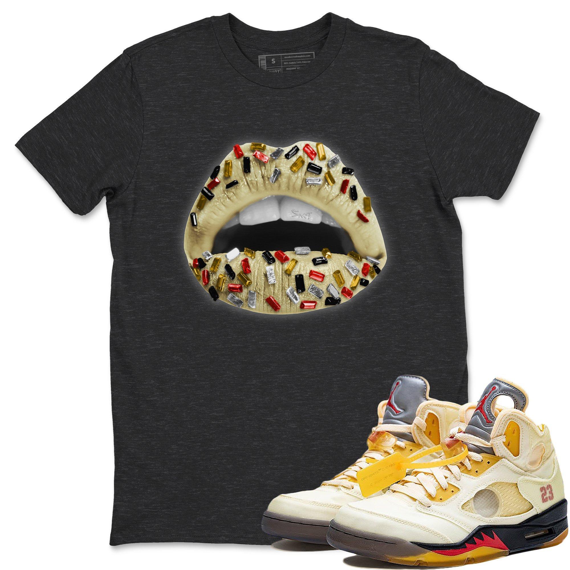 Jordan 5 OFF-WHITE Sail Shirt To Match Jordans Lips Jewel Sneaker Tees Jordan 5 OFF-WHITE Sail Drip Gear Zone Sneaker Matching Clothing Unisex Shirts