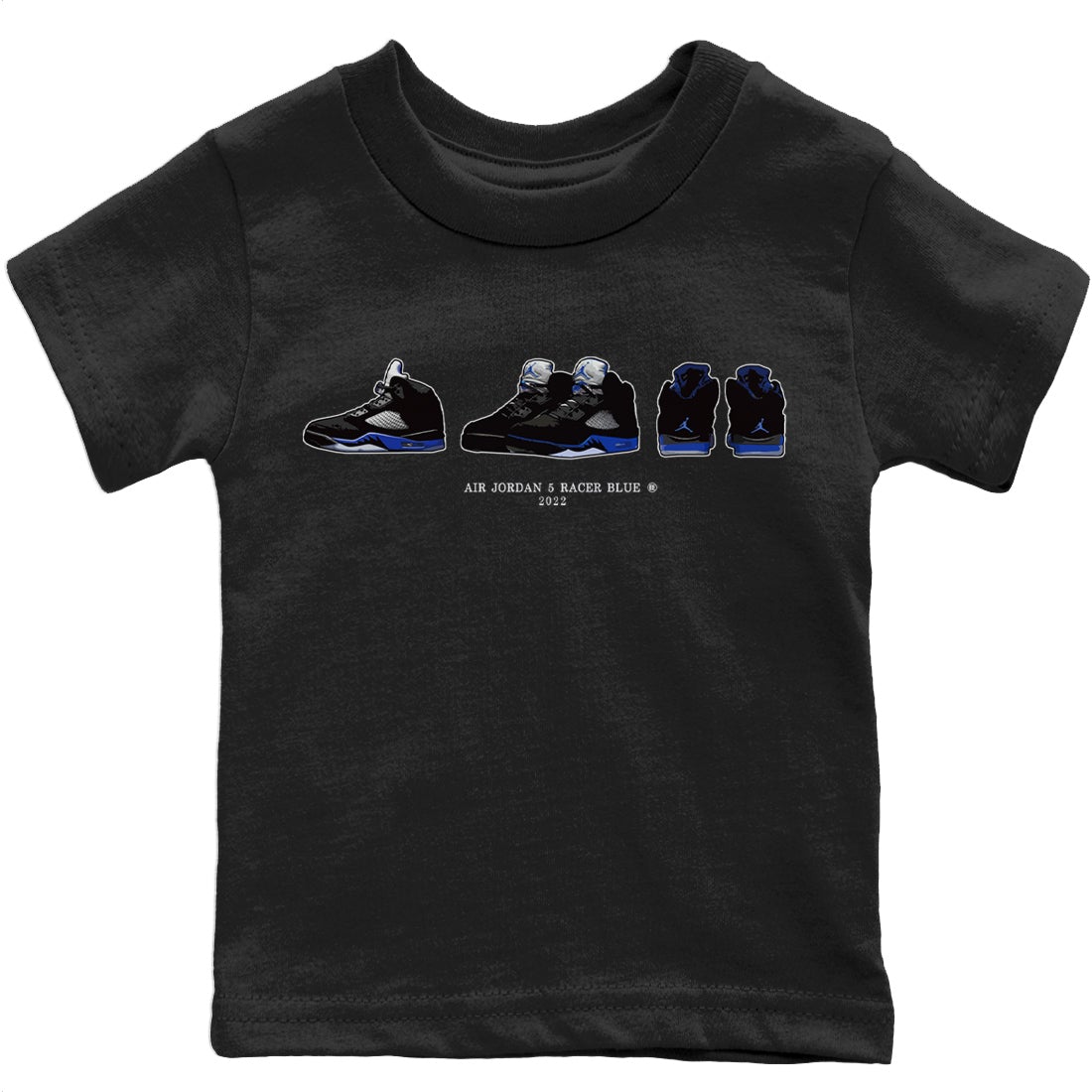 Jordan 5 Racer Blue Sneaker Matching T-Shirt Air Jordan 5 Prelude Sneaker Tees Jordan 5 Racer Blue Sneaker Release Tees Kids Shirts