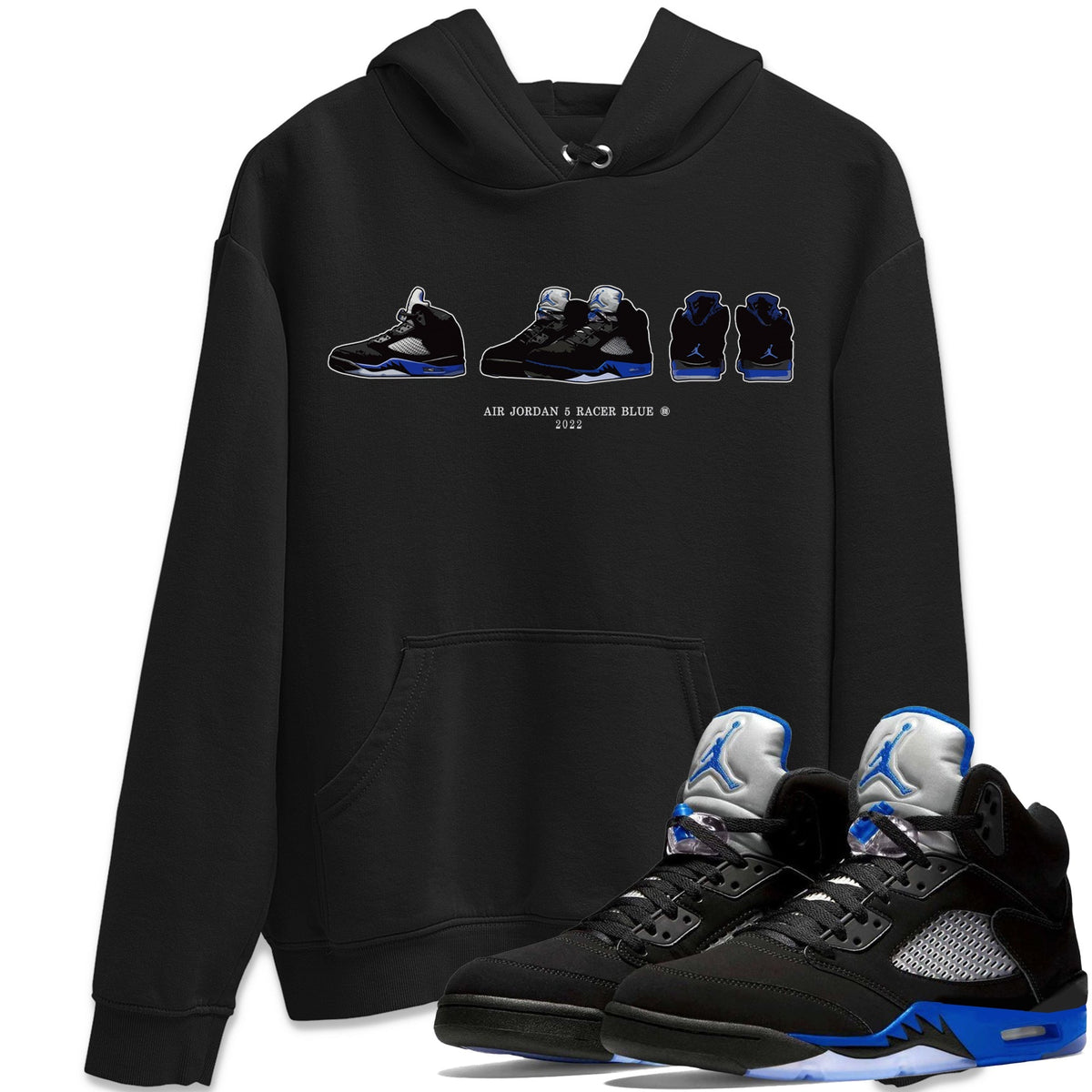 Jordan 5 Racer Blue Sneaker Matching T-Shirt Air Jordan 5 Prelude Sneaker Tees Jordan 5 Racer Blue Sneaker Release Tees Crew Neck Tees