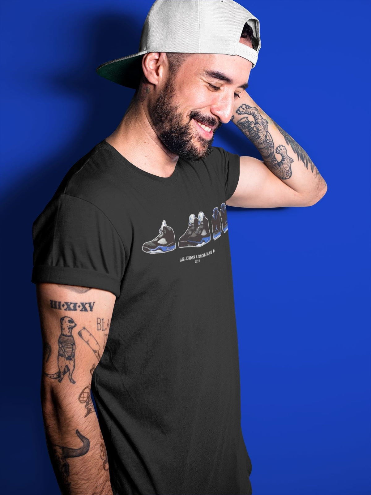 Jordan 5 Racer Blue Sneaker Matching T-Shirt Air Jordan 5 Prelude Sneaker Tees Jordan 5 Racer Blue Sneaker Release Tees Crew Neck Tees