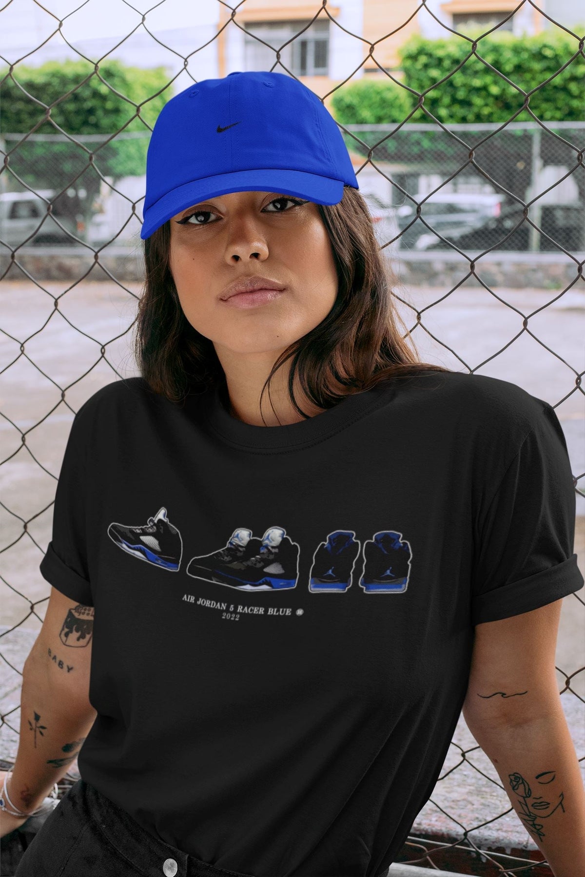 Jordan 5 Racer Blue Sneaker Matching T-Shirt Air Jordan 5 Prelude Sneaker Tees Jordan 5 Racer Blue Sneaker Release Tees Crew Neck Tees