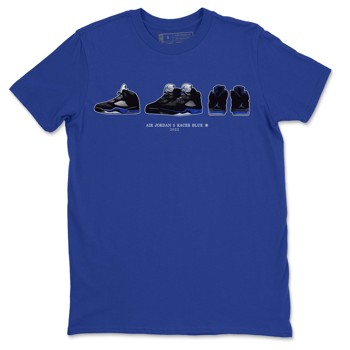 Jordan 5 Racer Blue Sneaker Matching T-Shirt Air Jordan 5 Prelude Sneaker Tees Jordan 5 Racer Blue Sneaker Release Tees Crew Neck Tees