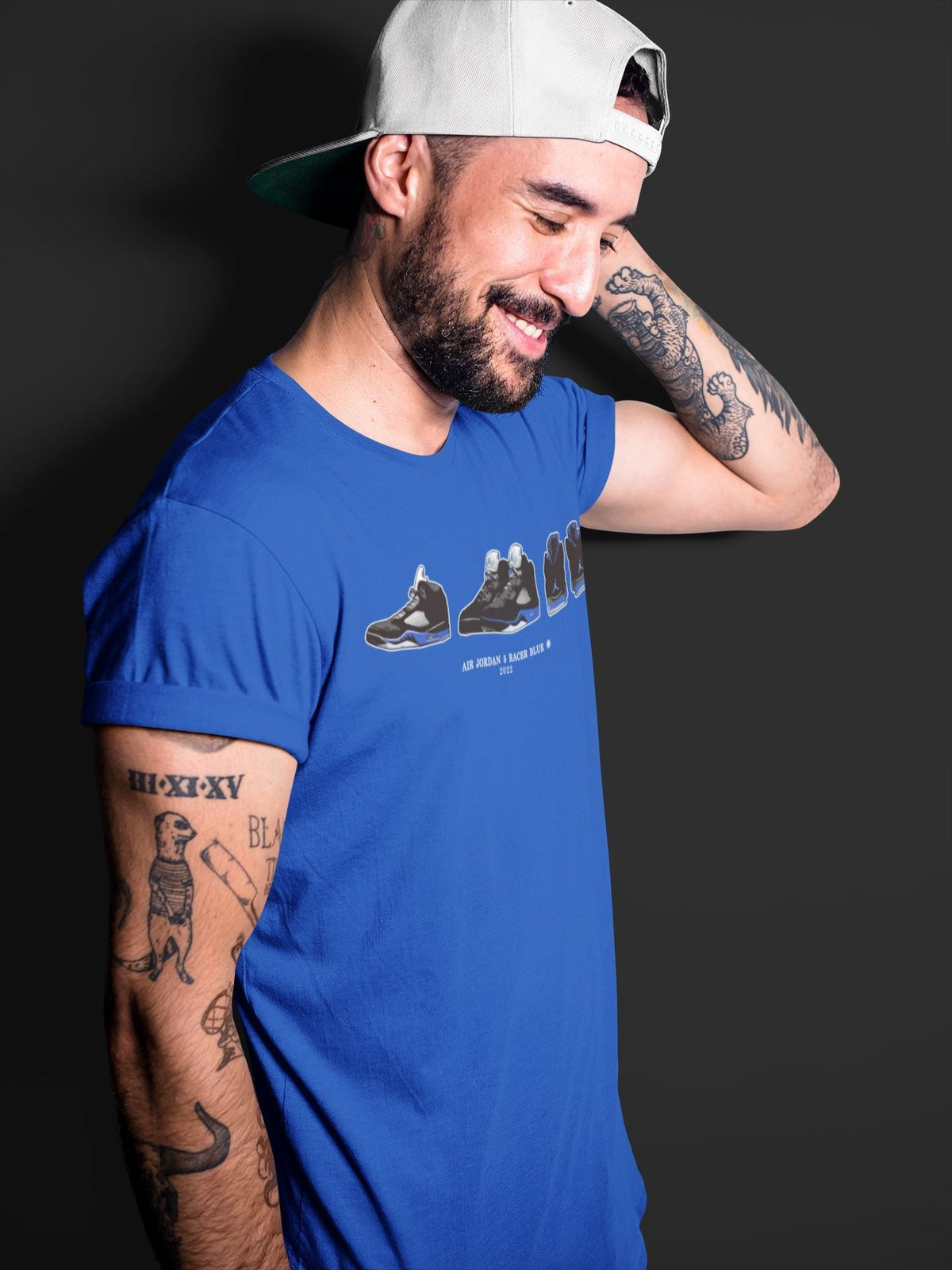 Jordan 5 Racer Blue Sneaker Matching T-Shirt Air Jordan 5 Prelude Sneaker Tees Jordan 5 Racer Blue Sneaker Release Tees Crew Neck Tees