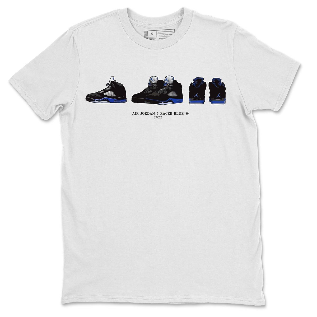 Jordan 5 Racer Blue Sneaker Matching T-Shirt Air Jordan 5 Prelude Sneaker Tees Jordan 5 Racer Blue Sneaker Release Tees Crew Neck Tees