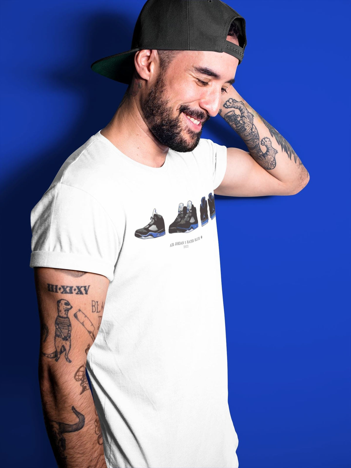 Jordan 5 Racer Blue Sneaker Matching T-Shirt Air Jordan 5 Prelude Sneaker Tees Jordan 5 Racer Blue Sneaker Release Tees Crew Neck Tees