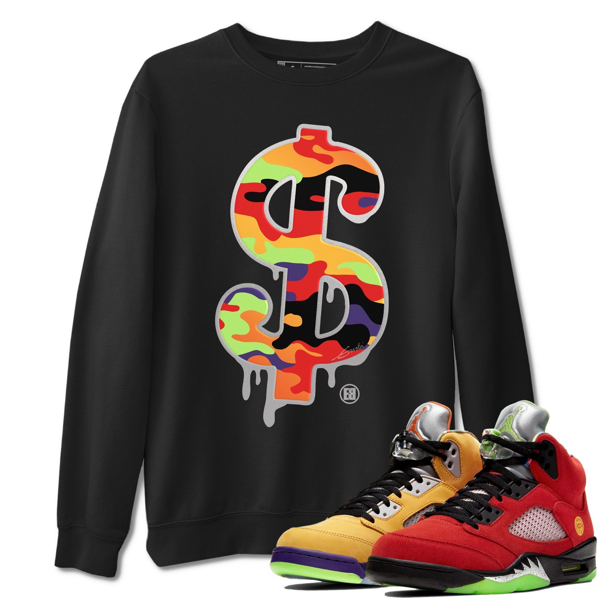 Jordan 5 What The Shirt To Match Jordans Dollar Camo Sneaker Tees Jordan 5 What The Drip Gear Zone Sneaker Matching Clothing Unisex Shirts