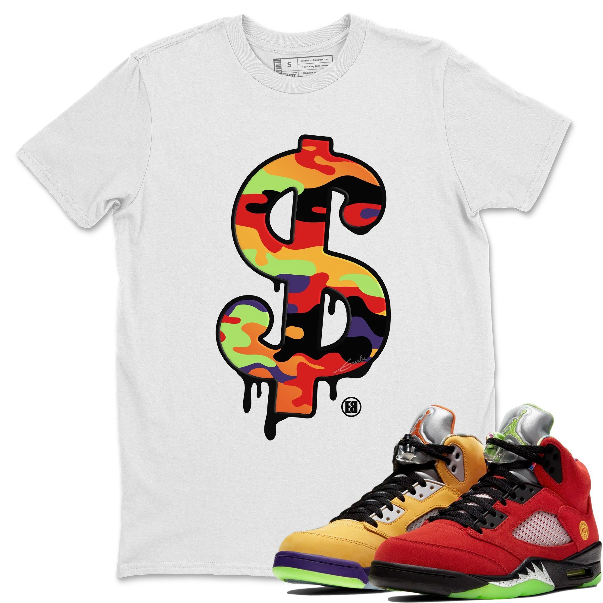 Dollar Camo Crew Neck T-Shirt - Air Jordan 5 What The