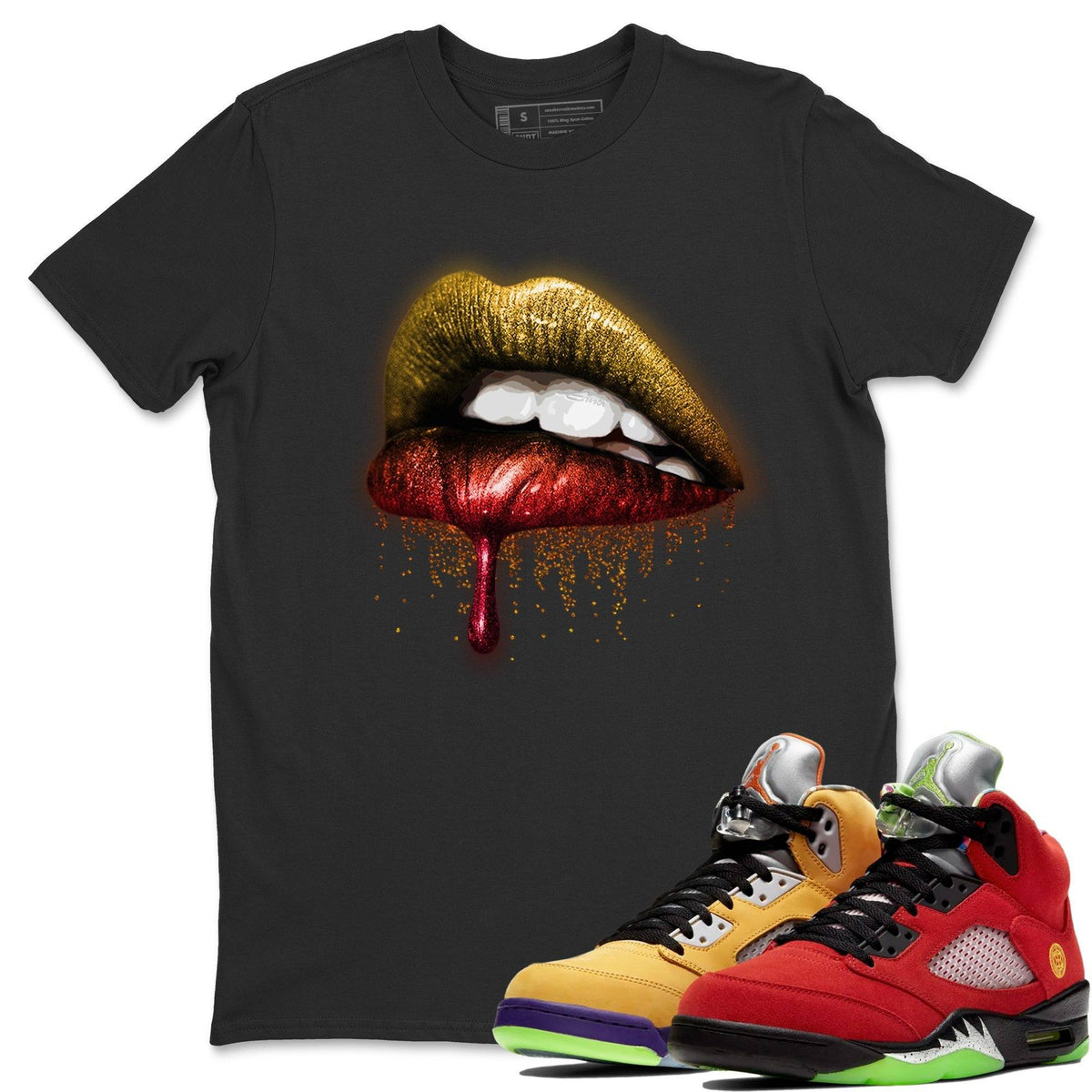 Jordan 5 What The Shirt To Match Jordans Dripping Lips Sneaker Tees Jordan 5 What The Drip Gear Zone Sneaker Matching Clothing Unisex Shirts
