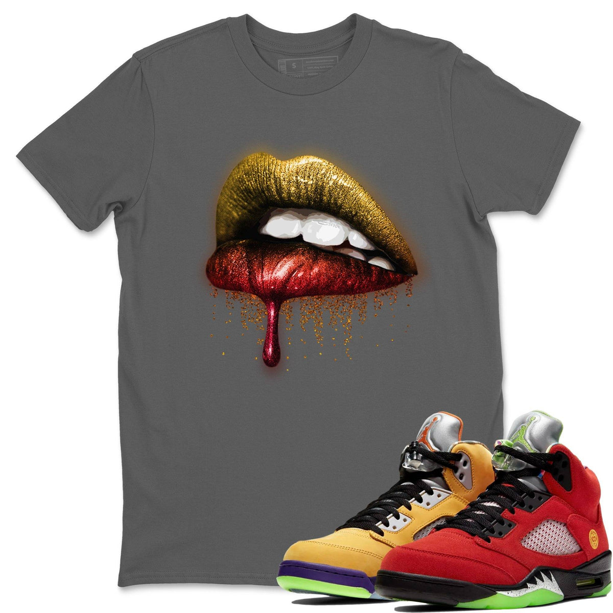 Jordan 5 What The Shirt To Match Jordans Dripping Lips Sneaker Tees Jordan 5 What The Drip Gear Zone Sneaker Matching Clothing Unisex Shirts