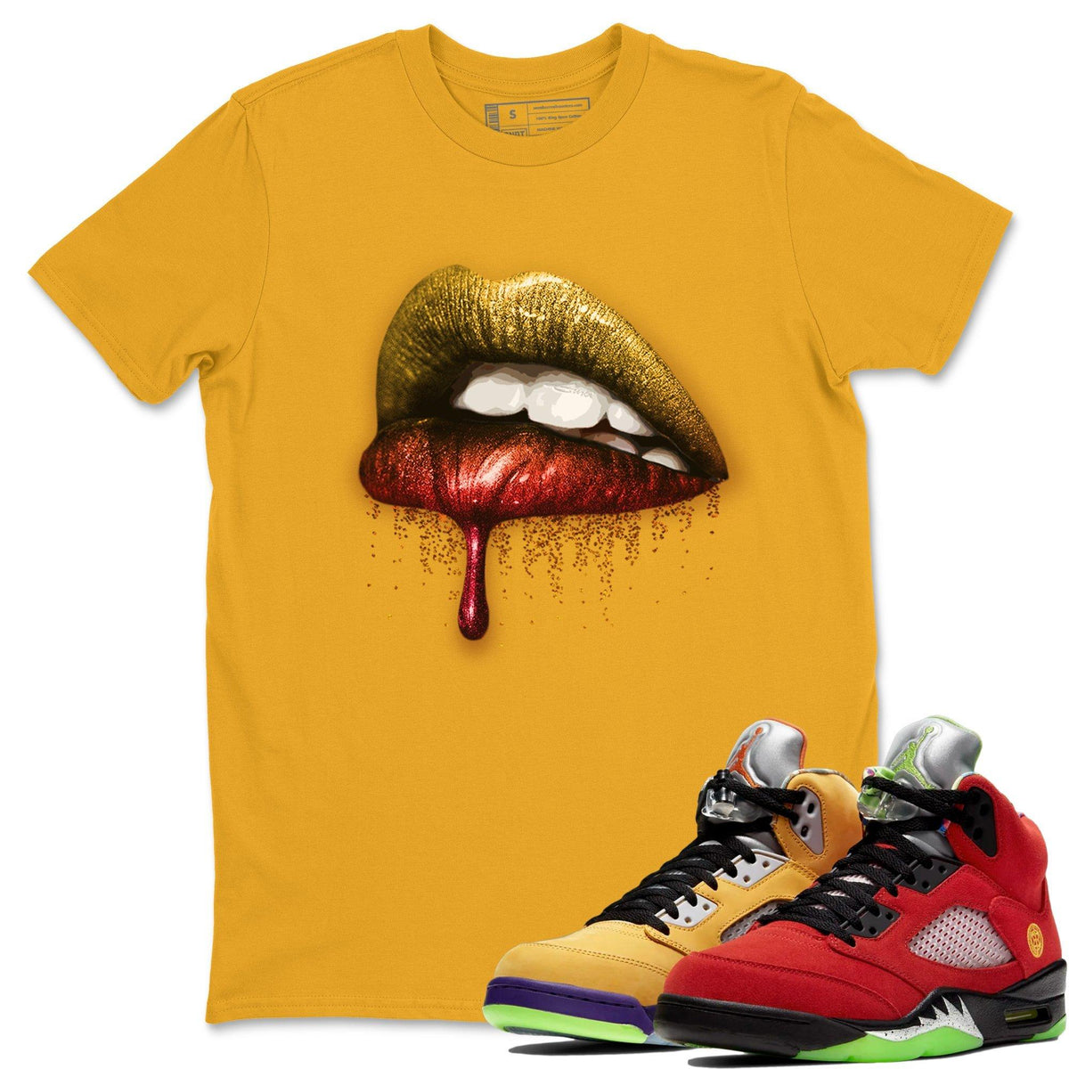 Jordan 5 What The Shirt To Match Jordans Dripping Lips Sneaker Tees Jordan 5 What The Drip Gear Zone Sneaker Matching Clothing Unisex Shirts