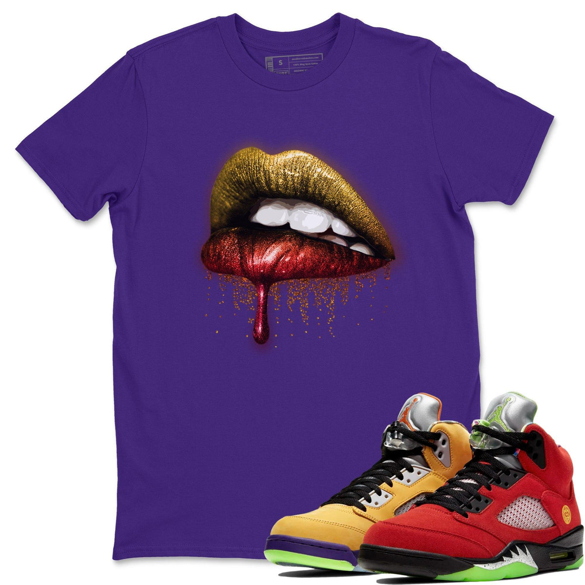 Jordan 5 What The Shirt To Match Jordans Dripping Lips Sneaker Tees Jordan 5 What The Drip Gear Zone Sneaker Matching Clothing Unisex Shirts
