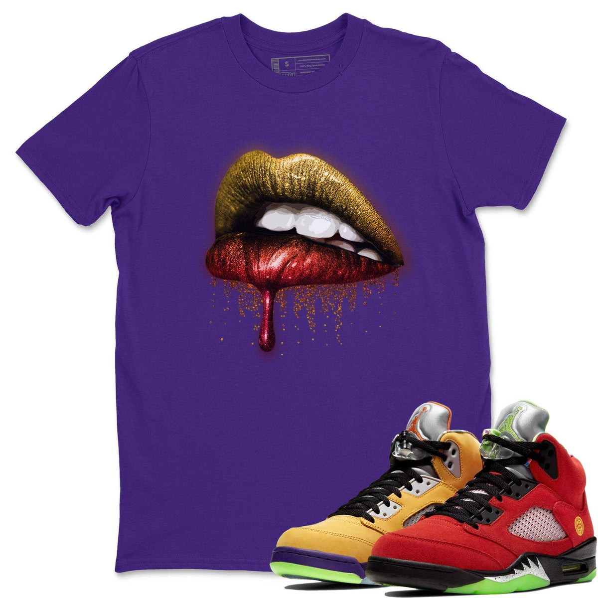 Jordan 5 What The Shirt To Match Jordans Dripping Lips Sneaker Tees Jordan 5 What The Drip Gear Zone Sneaker Matching Clothing Unisex Shirts